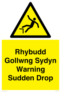 Rhybudd Gollwng Sydyn Warning Sudden Drop